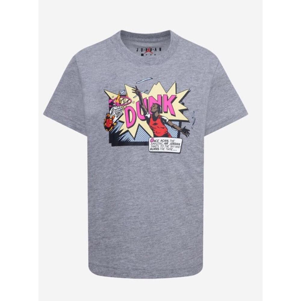 $38 Nike Men's Air Jordan Brand Dunk Tee Grey/Multi FZ1939-091 L - Picture 2 of 2